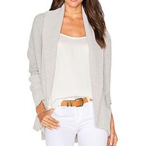 Vince-Wool Cashmere Colorblock Rib Circle Cardigan